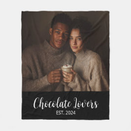 Chocolate Lovers Couple Established Photo Gift Fleecedecke