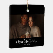 Chocolate Lovers Couple Established Photo Gift Keramikornament (Rechts)