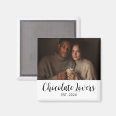 Chocolate Lovers Couple Established Photo Gift Magnet (Vorderseite/Rückseite)