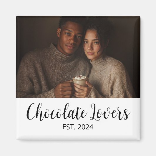 Chocolate Lovers Couple Established Photo Gift Magnet (Vorne)