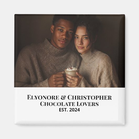 Chocolate Lovers Couple Established Photo Gift Magnet (Vorne)