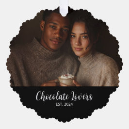 Chocolate Lovers Couple Established Photo Gift Ornament Karte