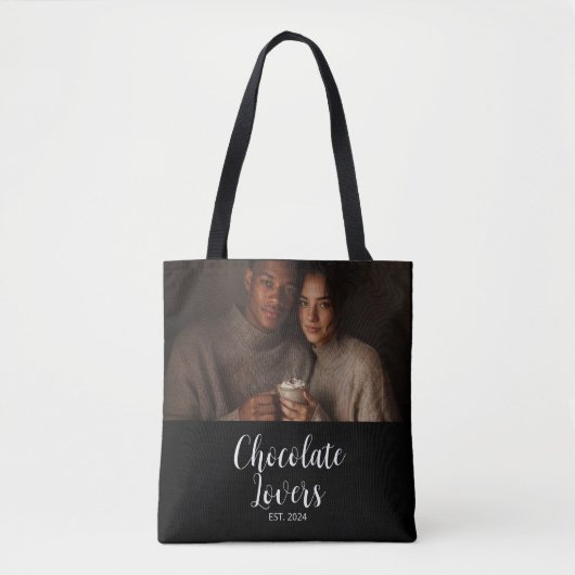 Chocolate Lovers Couple Established Photo Gift Tasche (Vorderseite)