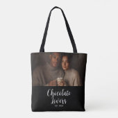 Chocolate Lovers Couple Established Photo Gift Tasche (Rückseite)