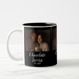 Chocolate Lovers Couple Established Photo Gift Zweifarbige Tasse