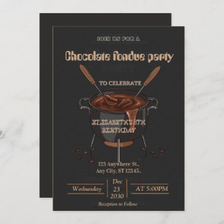 Chocolate Lovers Fondue Party Invitation Einladung