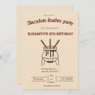 Chocolate Lovers Fondue Party Invitation Einladung