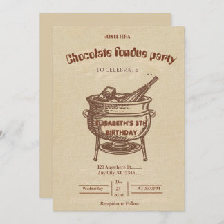 Chocolate Lovers Fondue Party Invitation Einladung
