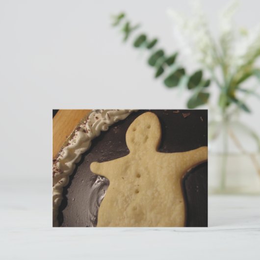 Chocolate Man Pie Postkarte (Stehend Vorderseite)