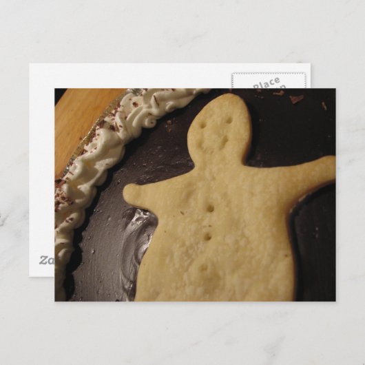 Chocolate Man Pie Postkarte (Vorne/Hinten)