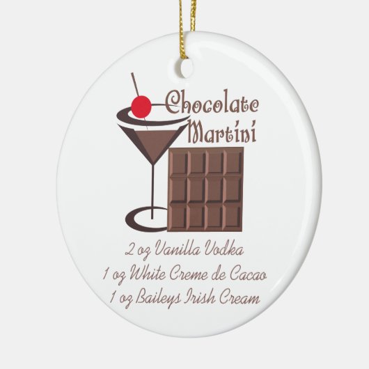 Chocolate Martini Keramik Ornament (Links)