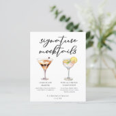 Chocolate Martini Lemon Drop Dessert Mocktail Menu (Stehend Vorderseite)