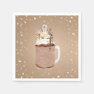Chocolate Mason Jar Milkshake Weihnachtsfest Party Serviette