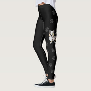 Chocolate Merle Langhaar Chihuahua Hund & Pfoten Leggings