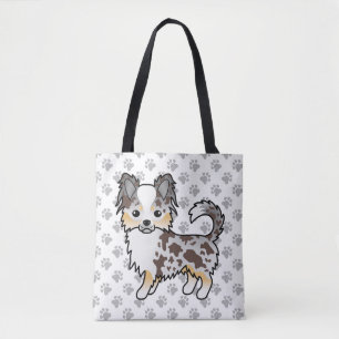 Chocolate Merle Langhaar Chihuahua Hund & Pfoten Tasche