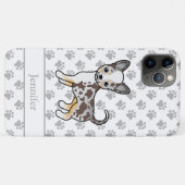 Chocolate Merle Smooth Coat Chihuahua Dog & Name Case-Mate iPhone Hülle (Rückseite (Horizontal))