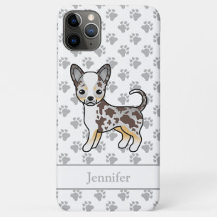 Chocolate Merle Smooth Coat Chihuahua Dog & Name Case-Mate iPhone Hülle