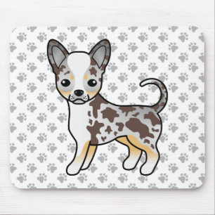 Chocolate Merle Smooth Coat Chihuahua Hund & Pfote Mousepad