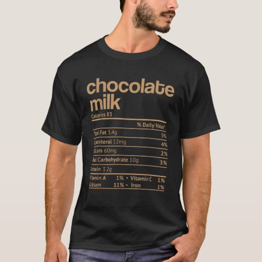 Chocolate Milk Nutrition Facts Funny Thanksgiving T-Shirt (Vorderseite)