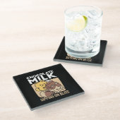 Chocolate Milk Sipping on Bliss – Kawaii Cat Food  Glasuntersetzer (Schrägansicht)