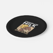 Chocolate Milk Sipping on Bliss – Kawaii Cat Food Pappteller (Schrägansicht)