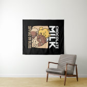 Chocolate Milk Sipping on Bliss – Kawaii Cat Food  Wandteppich (Beispiel (Horizontal))