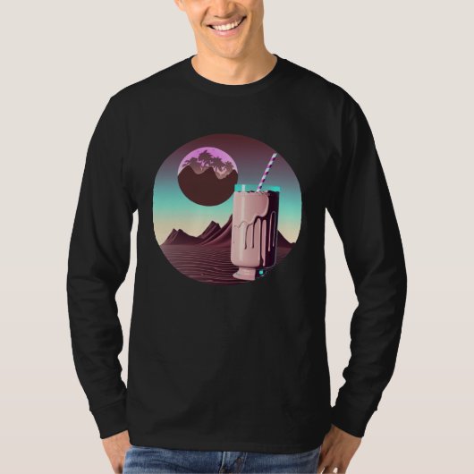 Chocolate Milk Synthwave 80s Retrowave Aesthetic   T-Shirt (Vorderseite)