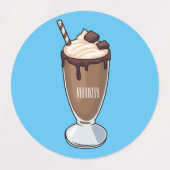 Chocolate milkshake cartoon illustration etiketten (Design 2)