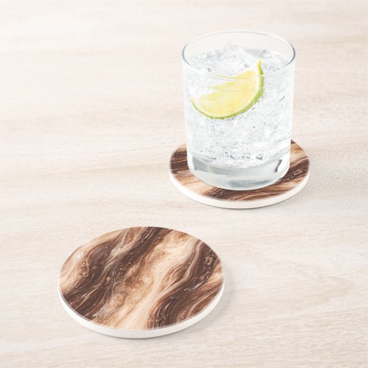 Chocolate Milkshake Marble Texture Getränkeuntersetzer (Seite)