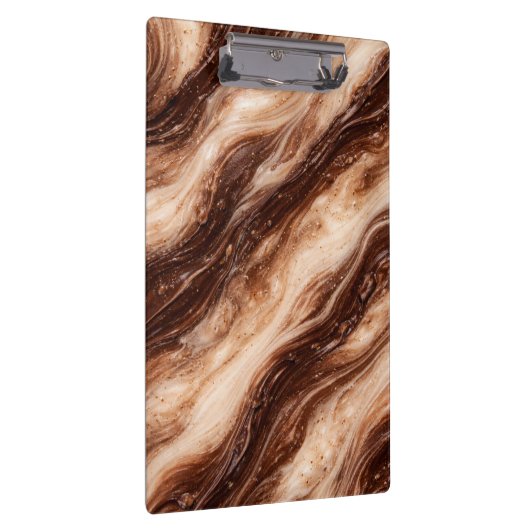 Chocolate Milkshake Marble Texture Klemmbrett (Rechts)