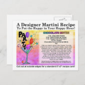 Chocolate Mini Martini Rezept Karte Postkarte (Vorne/Hinten)