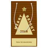 Chocolate Minimalist Christmas Tree Name Kleine Geschenktüte (Rückseite)