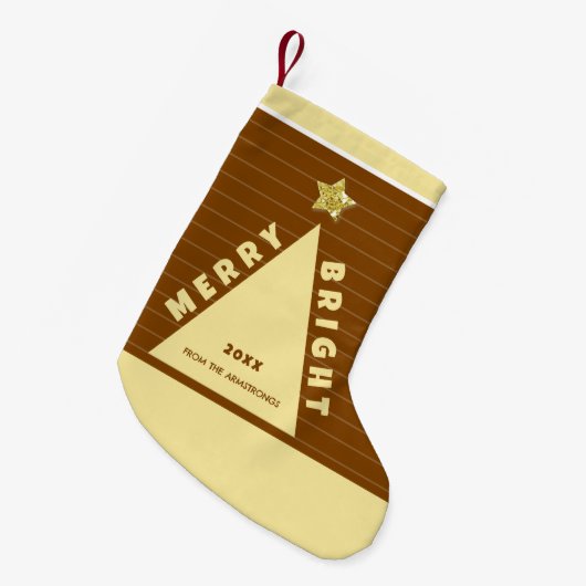 Chocolate Minimalist Christmas Tree Stocking Kleiner Weihnachtsstrumpf (Vorderansicht (hängend))
