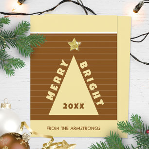 Chocolate-Minimalist-Geometrischer-Christbaum Feiertagskarte