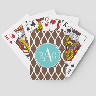 Chocolate Monogrammed Barcelona Print Spielkarten