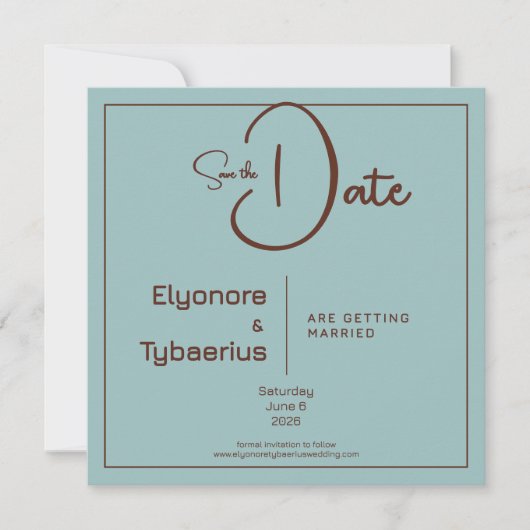 Chocolate Mood Minimal Hochzeit Einladung (Vorderseite)