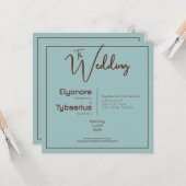 Chocolate Mood Minimal Wedding Invitation Karte (Vorderseite/Rückseite Beispiel)