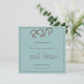 Chocolate Mood Minimal Wedding RSVP Karte (Stehend Vorderseite)
