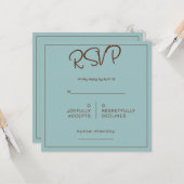 Chocolate Mood Minimal Wedding RSVP Karte (Vorderseite/Rückseite Beispiel)