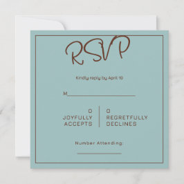Chocolate Mood Minimal Wedding RSVP Karte
