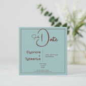Chocolate Mood Minimal Wedding Save the Date Karte (Stehend Vorderseite)