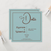 Chocolate Mood Minimal Wedding Save the Date Karte (Vorderseite/Rückseite Beispiel)