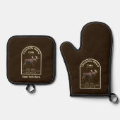 Chocolate Moose Café Ofenhandschuh & Topflappen-Set (Vorderseite)