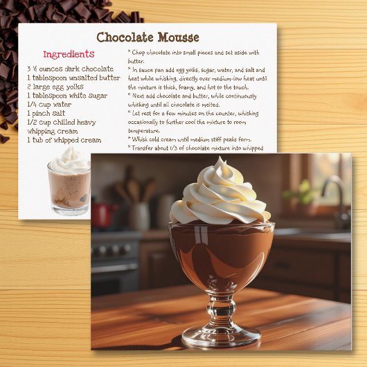 Chocolate Mousse Recipe Card Postkarte