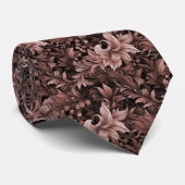 Chocolate Ornate Botanical Krawatte (Gerollt)