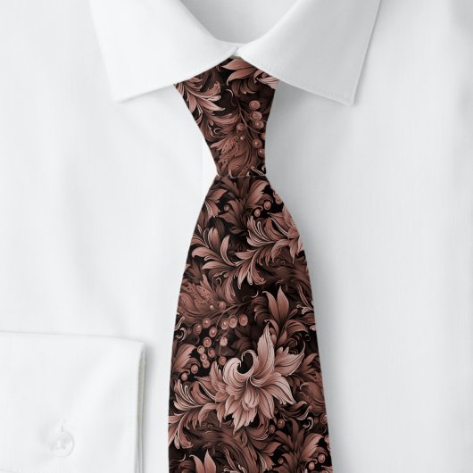 Chocolate Ornate Botanical Krawatte