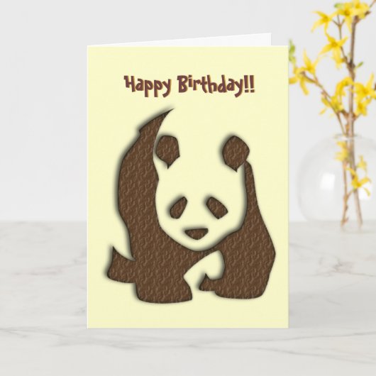 Chocolate Panda Geburtstagskarte Karte (Gelbe Blume)