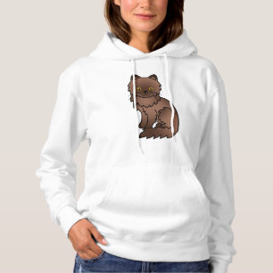 Chocolate Persian Süße Cartoon-Katze Illustration Hoodie