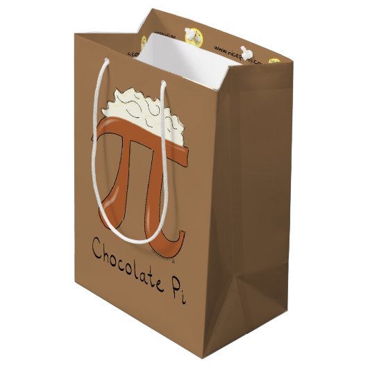 Chocolate Pi Day Symbol Math Lehrer Funny Mittlere Geschenktüte (Rückseite Schrägansicht)