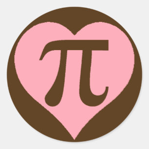 Chocolate Pi Heart Runder Aufkleber